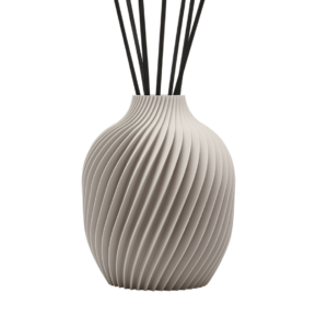 Confezione Regalo diffusore a bastoncino vaso K grigio chiaro + ricarica Latte & Ambra Dolce